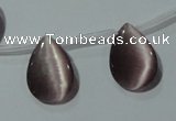 CCT1022 Top-drilled 13*18mm flat teardrop cats eye beads wholesale