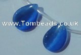 CCT1025 Top-drilled 13*18mm flat teardrop cats eye beads wholesale