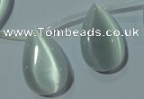 CCT1030 Top-drilled 14*22mm flat teardrop cats eye beads wholesale