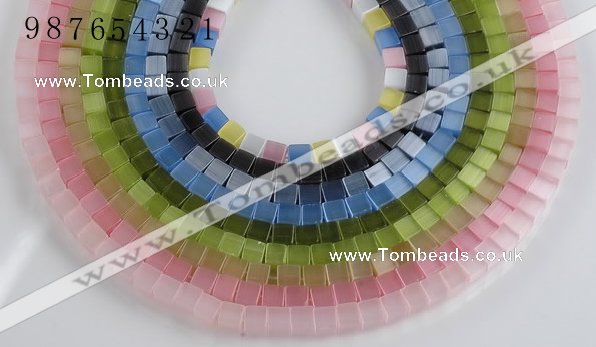 CCT11 Different color 6mm cube-shaped cats eye beads Wholesale