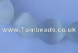 CCT24 14 inches 10*14mm twisted white cats eye beads wholesale