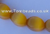 CCT26 14 inches 10*14mm twisted honey yellow cats eye beads wholesale