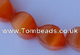 CCT27 14 inches 10*14mm twisted orange red cats eye beads wholesale