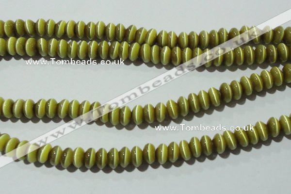 CCT278 15 inches 5*8mm rondelle cats eye beads wholesale