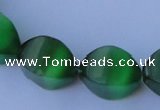 CCT29 14 inches 10*14mm twisted green cats eye beads wholesale