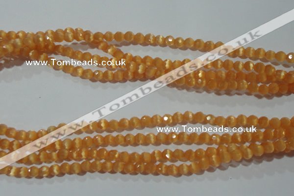 CCT306 15 inches 4mm faceted round cats eye beads wholesale