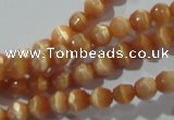 CCT307 15 inches 4mm faceted round cats eye beads wholesale