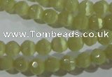 CCT314 15 inches 4mm faceted round cats eye beads wholesale