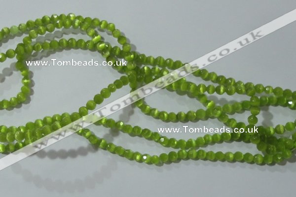 CCT316 15 inches 4mm faceted round cats eye beads wholesale