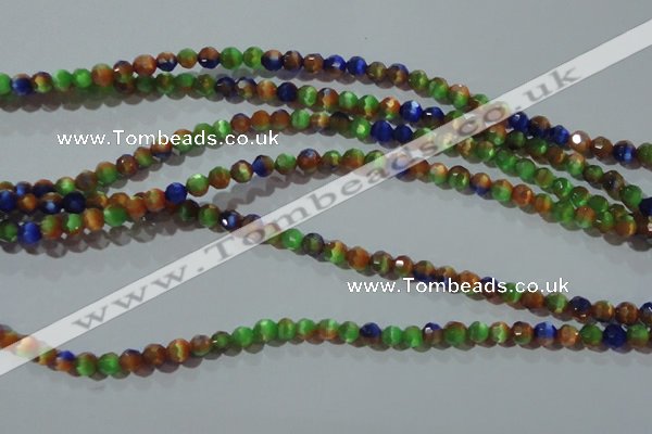 CCT317 15 inches 4mm faceted round cats eye beads wholesale