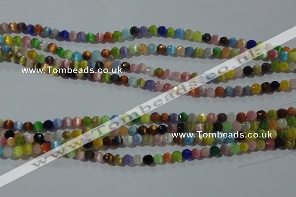 CCT318 15 inches 4mm faceted round cats eye beads wholesale