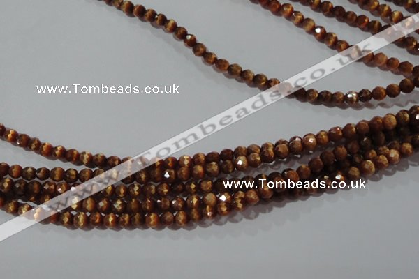 CCT319 15 inches 4mm faceted round cats eye beads wholesale