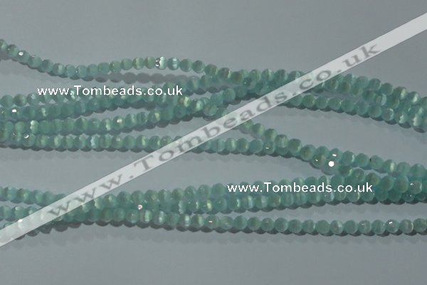 CCT323 15 inches 4mm faceted round cats eye beads wholesale