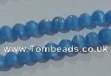 CCT325 15 inches 4mm faceted round cats eye beads wholesale