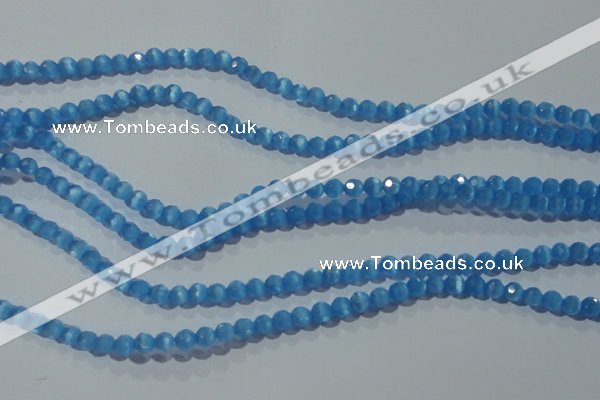 CCT325 15 inches 4mm faceted round cats eye beads wholesale