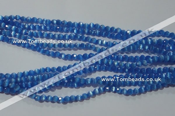 CCT326 15 inches 4mm faceted round cats eye beads wholesale