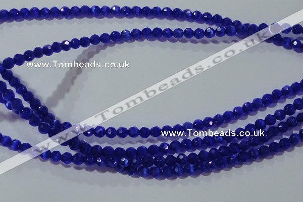 CCT327 15 inches 4mm faceted round cats eye beads wholesale