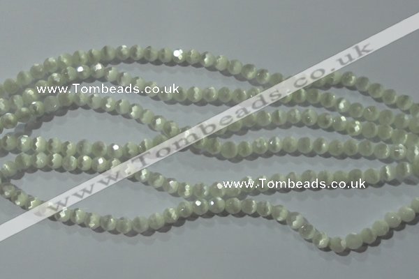 CCT341 15 inches 5mm faceted round cats eye beads wholesale