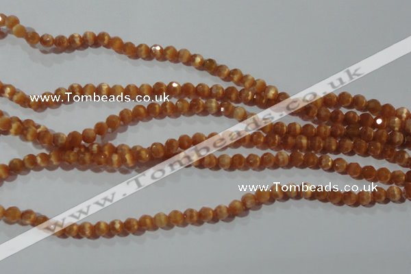 CCT344 15 inches 5mm faceted round cats eye beads wholesale