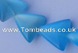 CCT35 14.5 inches 15*16mm triangle navy blue cats eye beads wholesale