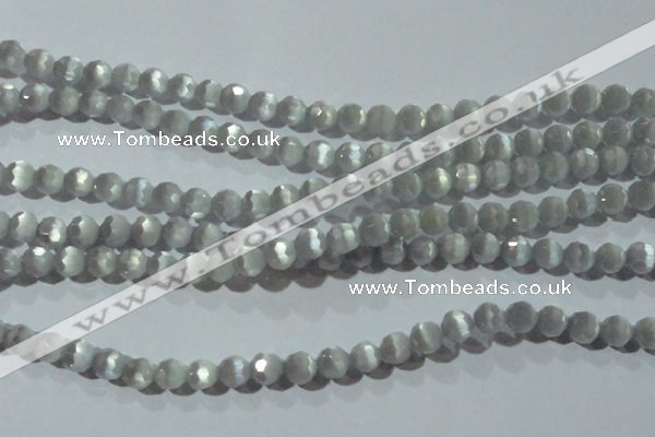 CCT352 15 inches 6mm faceted round cats eye beads wholesale