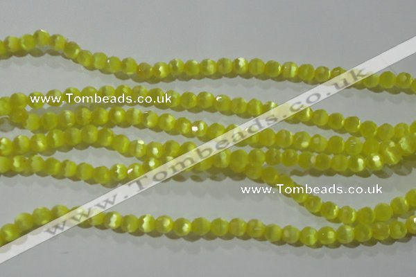 CCT357 15 inches 6mm faceted round cats eye beads wholesale