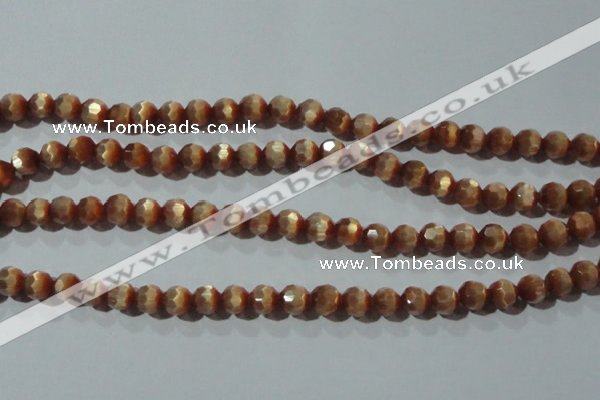 CCT359 15 inches 6mm faceted round cats eye beads wholesale