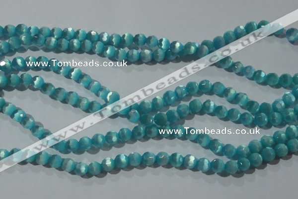CCT362 15 inches 6mm faceted round cats eye beads wholesale