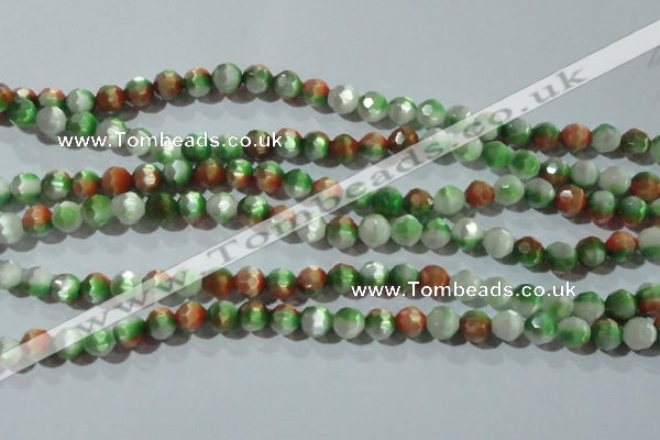 CCT365 15 inches 6mm faceted round cats eye beads wholesale