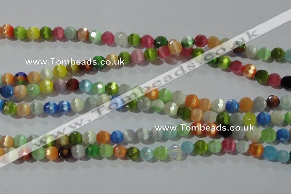 CCT366 15 inches 6mm faceted round cats eye beads wholesale