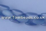 CCT37 14.5 inches 6*10mm drum-shaped light blue cats eye beads