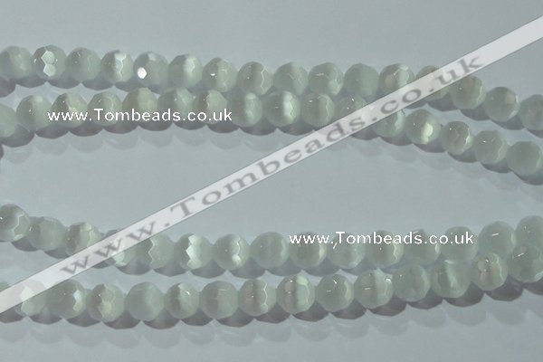 CCT371 15 inches 8mm faceted round cats eye beads wholesale