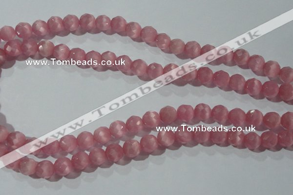 CCT372 15 inches 8mm faceted round cats eye beads wholesale