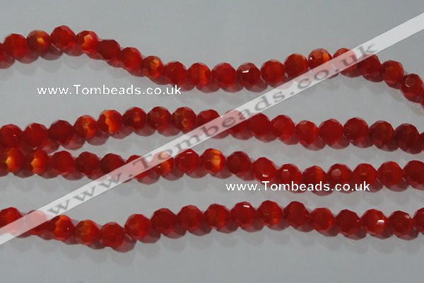 CCT374 15 inches 8mm faceted round cats eye beads wholesale