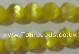 CCT376 15 inches 8mm faceted round cats eye beads wholesale