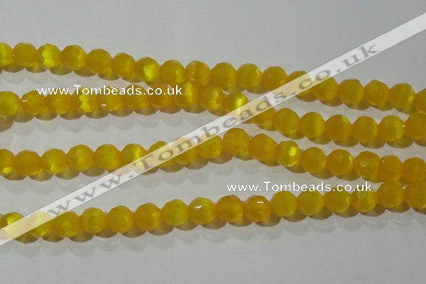 CCT377 15 inches 8mm faceted round cats eye beads wholesale