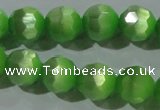 CCT379 15 inches 8mm faceted round cats eye beads wholesale