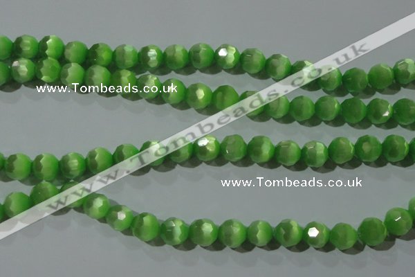 CCT379 15 inches 8mm faceted round cats eye beads wholesale