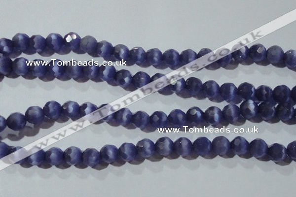 CCT381 15 inches 8mm faceted round cats eye beads wholesale