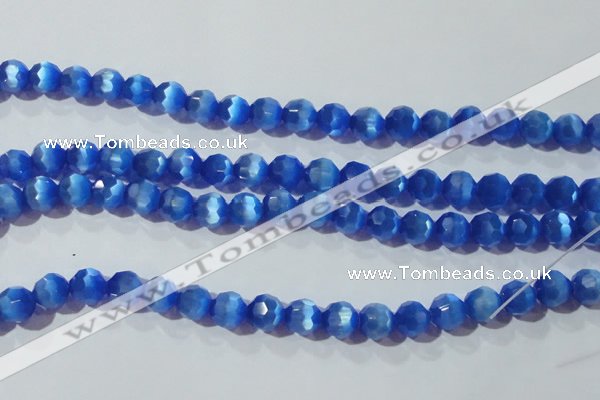 CCT383 15 inches 8mm faceted round cats eye beads wholesale