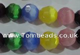 CCT386 15 inches 8mm faceted round cats eye beads wholesale