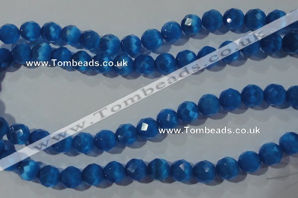 CCT392 15 inches 10mm faceted round cats eye beads wholesale