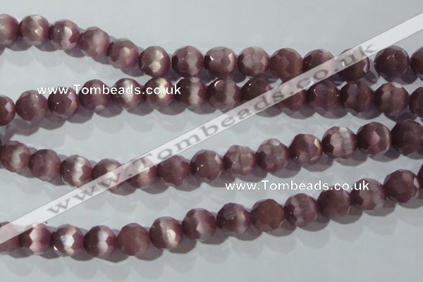 CCT396 15 inches 10mm faceted round cats eye beads wholesale