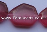 CCT42 15 inches 22*25mm freeform red cats eye beads wholesale