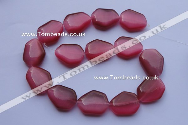 CCT42 15 inches 22*25mm freeform red cats eye beads wholesale
