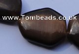 CCT43 15 inches 22*25mm freeform black coffee cats eye beads wholesale