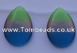 CCT44 14.5 inches 22*30mm flat teardrop mix color cats eye beads