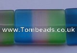 CCT45 15 inches 25*35mm flat rectangle mix color cats eye beads