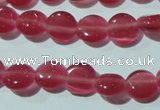 CCT453 15 inches 6mm flat round cats eye beads wholesale