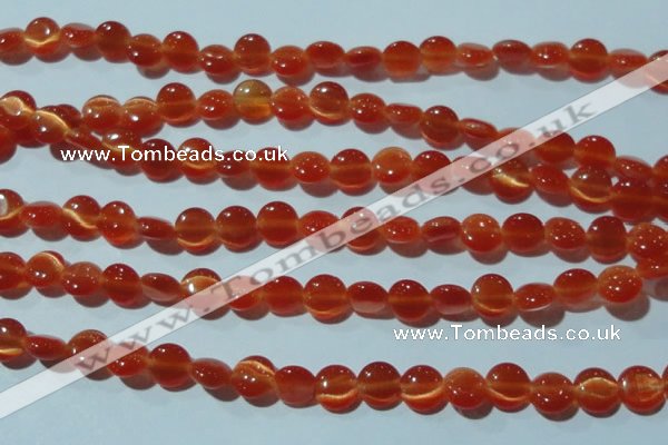 CCT454 15 inches 6mm flat round cats eye beads wholesale